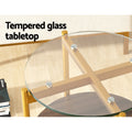 Artiss 45cm Round Coffee Table Tempered Glass