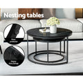 Artiss Nesting Coffee Table Set 2 Marble Effect Tika