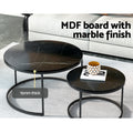 Artiss Nesting Coffee Table Set 2 Marble Effect Tika