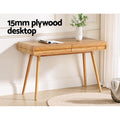 Artiss Computer Desk 100cm Natural Wood Drawer