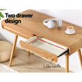 Artiss Computer Desk 100cm Natural Wood Drawer