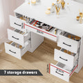 Artiss Dressing Table Set White 10 LED Bulbs Stool