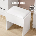 Artiss Dressing Table Set White 10 LED Bulbs Stool