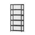 Artiss 5-Tier Display Cabinet Bookshelf Black Clear Glass Shelves
