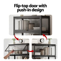 Artiss 5-Tier Display Cabinet Bookshelf Black Clear Glass Shelves