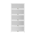 Artiss 5-Tier Display Cabinet Storage Bookshelf White Clear Shelf