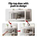 Artiss 5-Tier Display Cabinet Storage Bookshelf White Clear Shelf