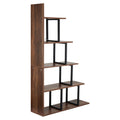 Artiss 5 Tier Ladder Bookshelf Corner Walnut Bookcase