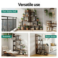 Artiss 5 Tier Ladder Bookshelf Corner Walnut Bookcase