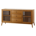 Artiss Buffet Sideboard Glass Doors Oak 1500mm