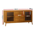 Artiss Buffet Sideboard Glass Doors Oak 1500mm