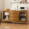 Artiss Buffet Sideboard Glass Doors Oak 1500mm