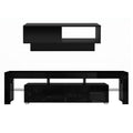 Artiss LED TV Unit & Coffee Table Set Storage Cabinet Black
