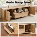 Artiss TV Unit & Coffee Table Set Storage Drawer Pine