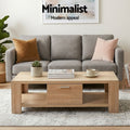 Artiss TV Unit & Coffee Table Set Storage Drawer Pine