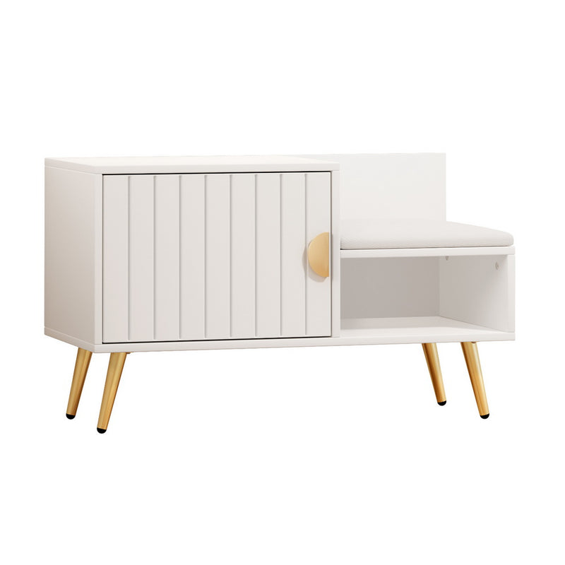Artiss Shoe Rack Cabinet Bench 6 Pairs White Storage
