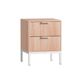 Artiss Bedside Table 2 Drawers Pine Nightstand Storage Cabinet LURA