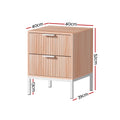 Artiss Bedside Table 2 Drawers Pine Nightstand Storage Cabinet LURA