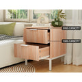 Artiss Bedside Table 2 Drawers Pine Nightstand Storage Cabinet LURA