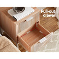 Artiss 2X Bedside Table 2 Drawers Storage Nightstand Cabinet Metal Legs Pine