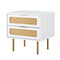 Artiss Rattan Bedside Table 2 Drawers Pine Wood