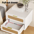 Artiss Rattan Bedside Table 2 Drawers Pine Wood