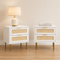 Artiss 2x Rattan Bedside Table 2 Drawers White