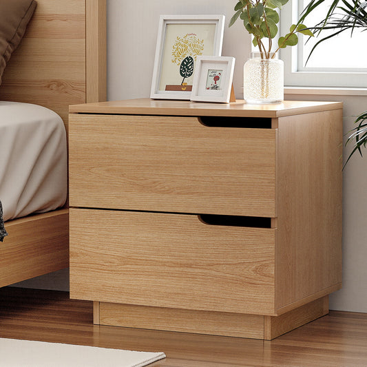 Artiss Bedside Table 2 Drawer Nightstand Pine Wood