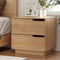 Artiss Bedside Table 2 Drawer Nightstand Pine Wood