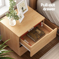 Artiss Bedside Table 2 Drawer Nightstand Pine Wood