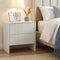 Artiss Bedside Table 2 Drawers Beige