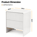 Artiss Bedside Table 2 Drawers Beige