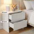 Artiss 2x Bedside Table 2 Drawers - Beige