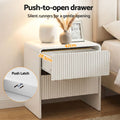 Artiss 2x Bedside Table 2 Drawers - Beige