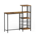 Artiss Bar Table 122cm Industrial Wine Rack Cup Holder Walnut