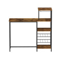 Artiss Bar Table 122cm Industrial Wine Rack Cup Holder Walnut