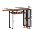 Artiss Industrial Bar Table 140cm Wine Rack Cup Holder