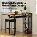 Artiss Industrial Bar Table 140cm Wine Rack Cup Holder
