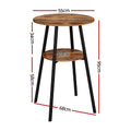 Artiss Industrial Bar Table 2-Tier MDF Steel Frame 120cm