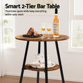 Artiss Industrial Bar Table 2-Tier MDF Steel Frame 120cm