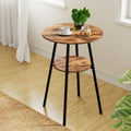 Artiss Industrial Bar Table 2-Tier MDF Steel Frame 120cm