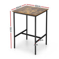 Artiss Bar Table 60x92cm Counter Kitchen Dining Vintage Metal Walnut