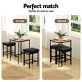 Artiss Bar Table 60x92cm Counter Kitchen Dining Vintage Metal Walnut