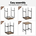 Artiss Bar Table 60x92cm Counter Kitchen Dining Vintage Metal Walnut