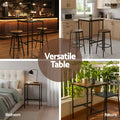 Artiss Bar Table 60x92cm Counter Kitchen Dining Vintage Metal Walnut