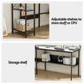 Artiss L-Shape Computer Desk Black Home Office Study Table Open Shelf