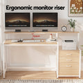 Artiss Computer Desk 160cm Home Office Study Table w/Drawers Oak