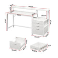 Artiss Computer Desk 160cm White with Drawers Open Shelf