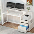Artiss Computer Desk 160cm White with Drawers Open Shelf