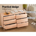 Artiss 6 Drawer Chest Tallboy Dresser Cabinet Pine Storage Bedroom